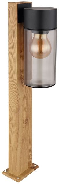 Außenleuchte, Wegelampe, Edelstahl, Holzoptik, IP44, H 50 cm