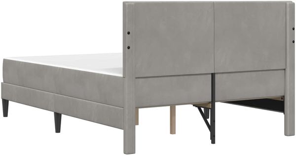 vidaXL Bettgestell mit Matratze vidaXL Hellgrau 120 x 190 cm Samt 3415036 Bild 8