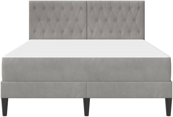 vidaXL Bettgestell mit Matratze vidaXL Hellgrau 120 x 190 cm Samt 3415036 Bild 6