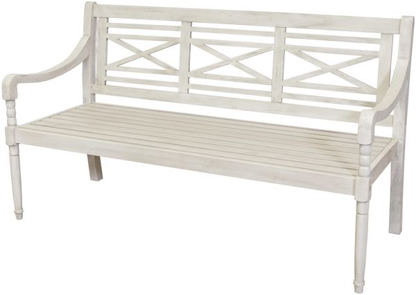 Sensline Gartenbank Louis 3 Sitzer Sitzbank Akazien Holz grau