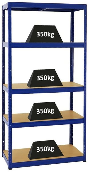 PROREGAL® Schwerlastregal Lagerregal Steckregal ELEPHANT 180x90x45cm Fachlast 350kg Blau