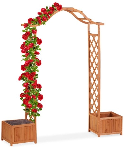 Holz-Rosenbogen mit 2 Pflanzkübeln 10026034