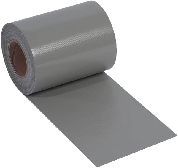 NOOR Sichtschutzstreifen PVC BASIC für Doppelstabmattenzaun - Zaunfolie Rolle steingrau 0,19x35 m - blickdichter Wind- & Sichtschutz - Zaunblende 450 g/m² inkl. 25 Klemmschienen