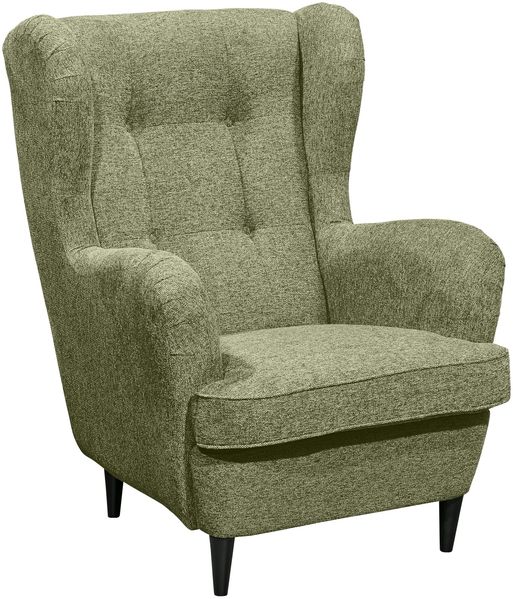 Ohrensessel >OSKAR< in olive - 78x102x98 (BxHxT)