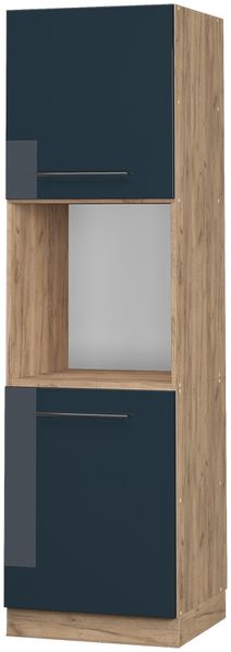 Herdumbauschrank Fame-Line Dunkelblau Hochglanz 60 cm offen Vicco