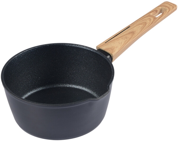 Stieltopf ø16 cm mit Softgriff in Holz-Optik - geeignet für alle Herdarten