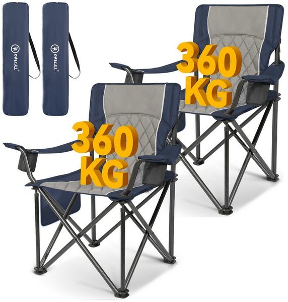 HOMECALL Campingstuhl Übergroßer Klappstuhl mit hoher Rückenlehne, XXL Faltstuhl Gepolstert (Bis 360KG Belastbar, 2 St), Robust und Zuverlässig klappstuhl für Outdoor, Balkon, Garten