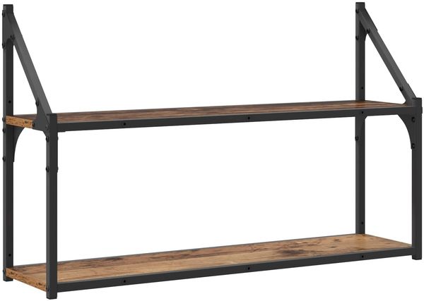 vidaXL Wandregal Wandhalterung Altholz 80 x 21 x 51 cm Metall PB 8010898