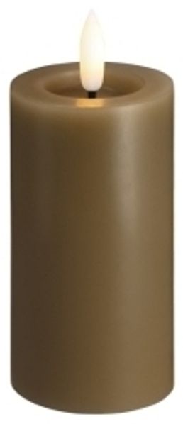 Moods & More LED-Blockkerze in Dark Sand mit Schmelzeffekt – Ø 4 9 cm x H 10 cm