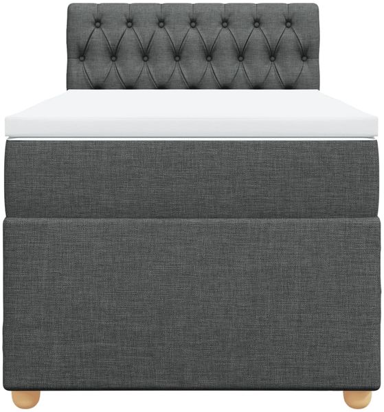 vidaXL Boxspringbett mit Matratze Dunkelgrau 90x190 cm Stoff 3288843 Bild 6