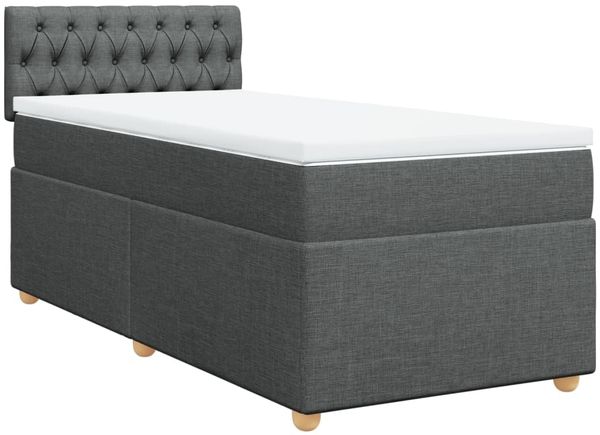 vidaXL Boxspringbett mit Matratze Dunkelgrau 90x190 cm Stoff 3288843 Bild 3
