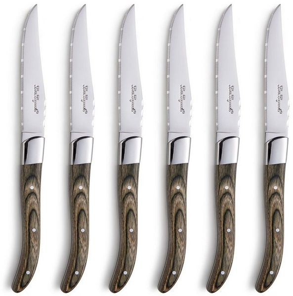 Lou Laguiole LOUIS Steakmesser Set 6-teilig holz hochglanzpoliert