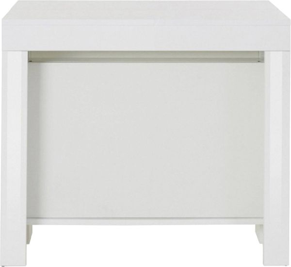 Dmora Ausziehbare Konsole Anello, Ausziehbare Konsole für bis zu 12 Sitze, Tisch mit Verlängerungshaltern, 100 % Made in Italy, 51/300 x 90 x 77 cm, glänzend weiß,