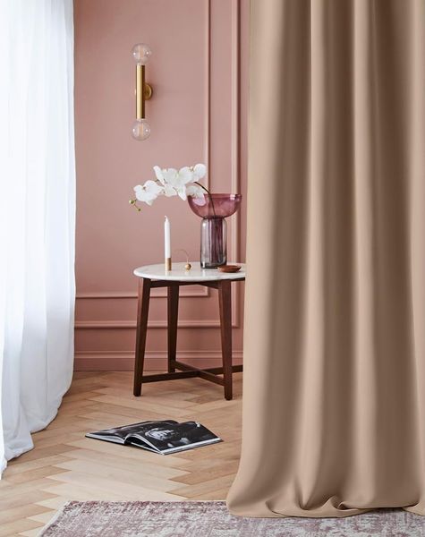 ROOM99 Vorhang mit Kräuselband Laurel 180x260 cm Breite x Höhe Verdunkelung Blickdicht Schiebegardinen Curtain Wohnzimmer Schlafzimmer für Schienensystem Beige, 1 Stück