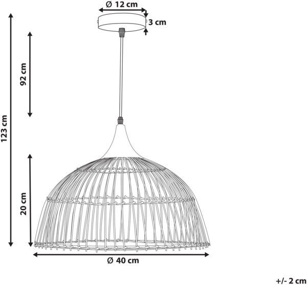 Hängeleuchte BARARIS Rattan Natürlich Bild 2