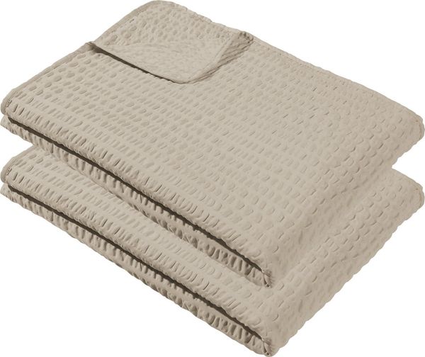 Wohndecke Sommerdecke "Detroit" 2er-Pack, REDBEST, Microfaser-Seersucker Uni