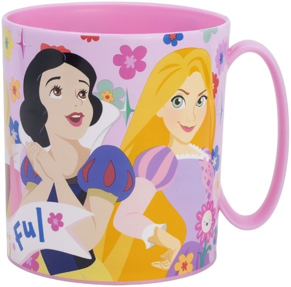 Disney Princess Becher Mikrowellengeeigneter Kunststoffbecher 390 ml – Motivbecher für Kinder