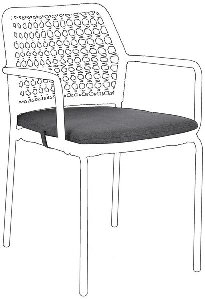 Sitzkissen Rajada 2er-Set aus wasserabweisendem Stoff, modern, Dunkelgrau, abnehmbarer Bezug