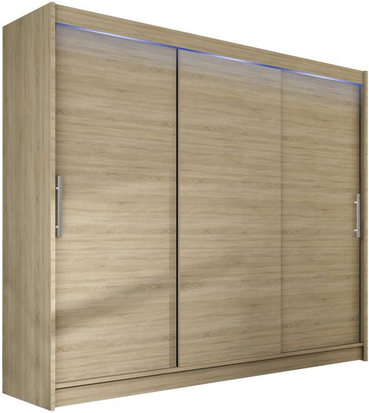 Kleiderschrank Aston II (Farbe: Sonoma Eiche, mit RGB LED Beleuchtung)