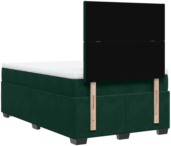 vidaXL Boxspringbett mit Matratze Dunkelgrün 120x200 cm Samt 3293179 Bild 12