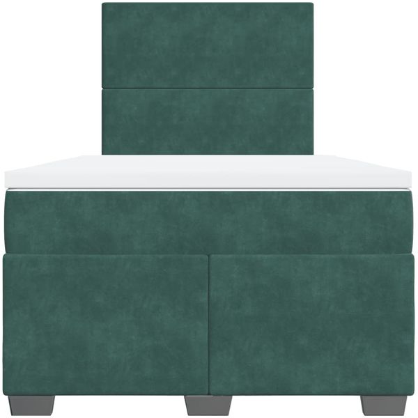 vidaXL Boxspringbett mit Matratze Dunkelgrün 120x200 cm Samt 3293179 Bild 6