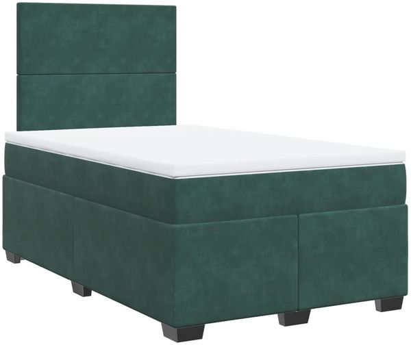 vidaXL Boxspringbett mit Matratze Dunkelgrün 120x200 cm Samt 3293179 Bild 3