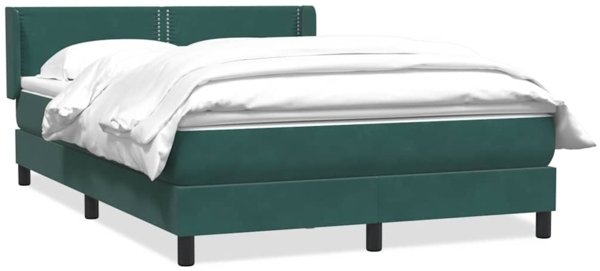 vidaXL Boxspringbett mit Matratze Dunkelgrün 140x210 cm Samt 3318030