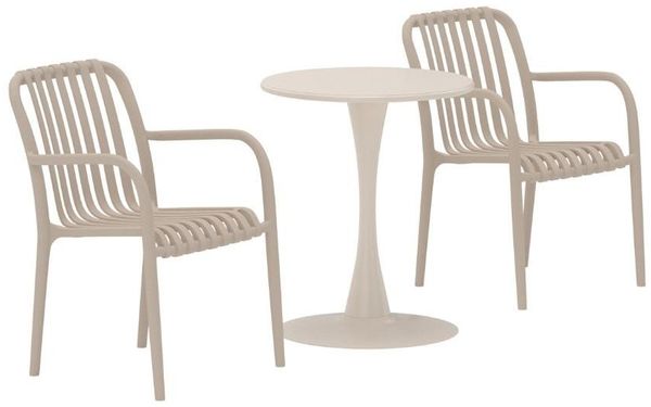 ebuy24 Bistrotisch Limnos Cafeset beige. (3-St)