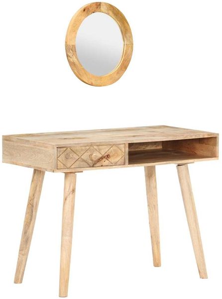 vidaXL Schminktisch, Mango Massivholz, 100 x 50 x 76 cm Bild 12