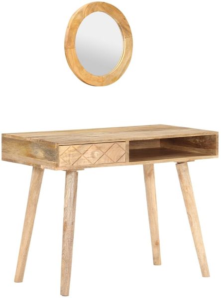 vidaXL Schminktisch, Mango Massivholz, 100 x 50 x 76 cm Bild 10