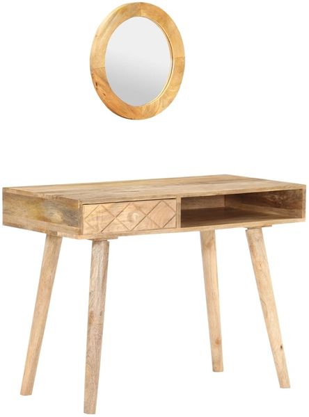 vidaXL Schminktisch, Mango Massivholz, 100 x 50 x 76 cm
