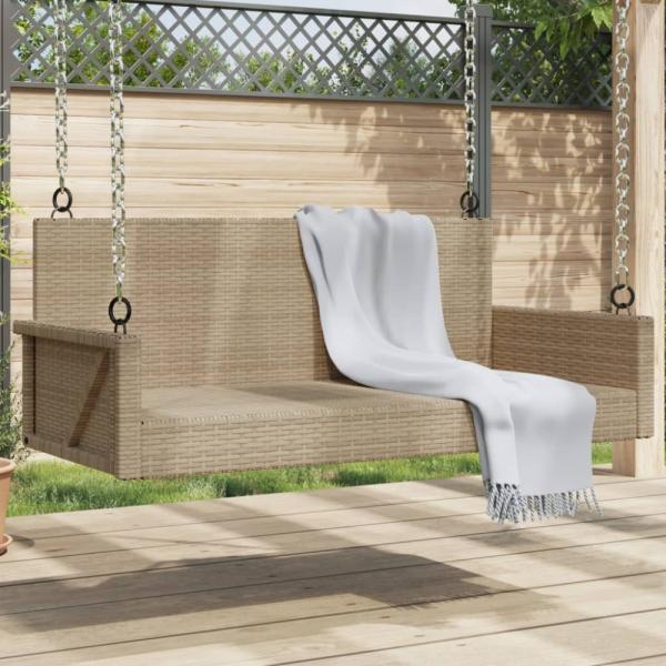 vidaXL Hängebank Beige 119x56x48 cm Poly Rattan 365628