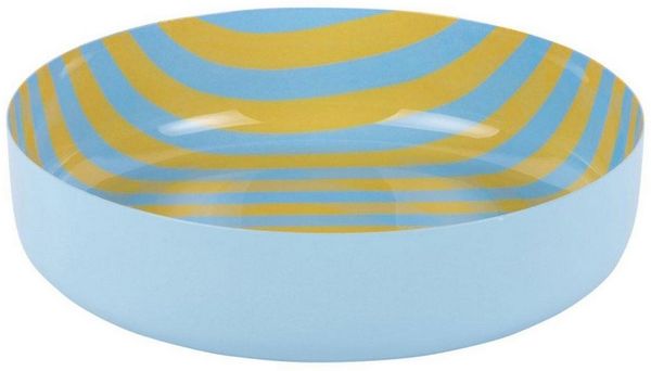 Present Time Servierschale Schale Animado Gelb Blau gestreift (18,5cm)