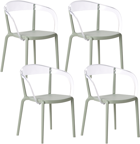 Gartenstuhl 4er Set MALEVIZI stapelbar Hellgrün