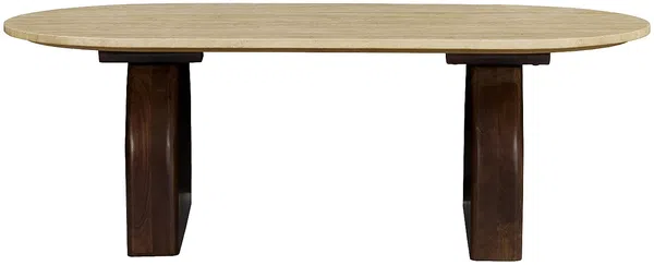 Vente-unique - VORELIA Couchtisch Stein Beige - B 60 cm x H 40 cm x L 120 cm Bild 2