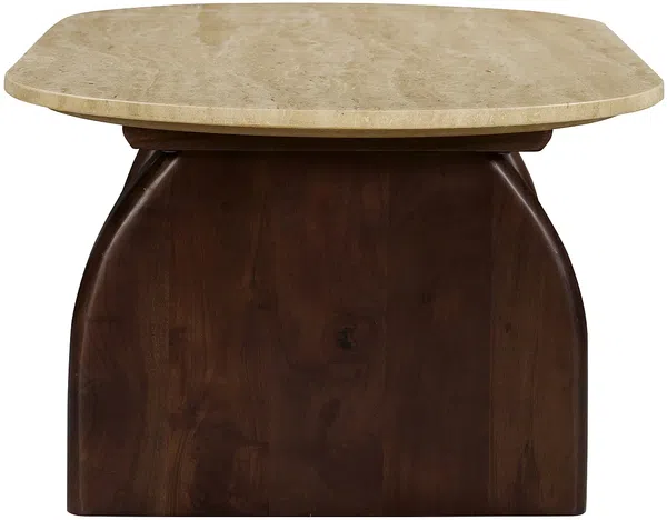 Vente-unique - VORELIA Couchtisch Stein Beige - B 60 cm x H 40 cm x L 120 cm Bild 6
