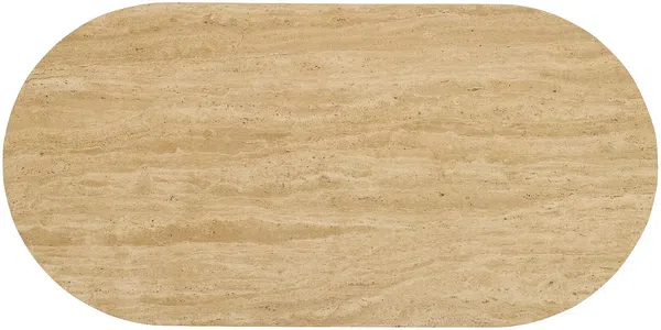 Vente-unique - VORELIA Couchtisch Stein Beige - B 60 cm x H 40 cm x L 120 cm Bild 5