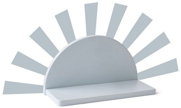 Kids Concept Wandregal Regalbrett Sonne Star hellblau 30 x 12 x 16 cm mit Wanddeko-Aufklebern