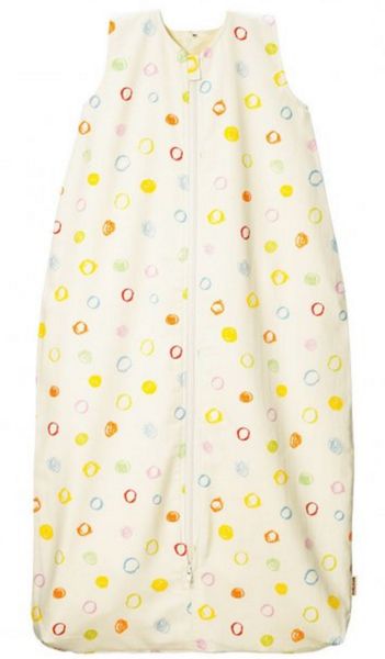 Cotonea Bio-Baumwolle Kinderschlafsack mit Teddyplüschfutter Design Kritzelkreise