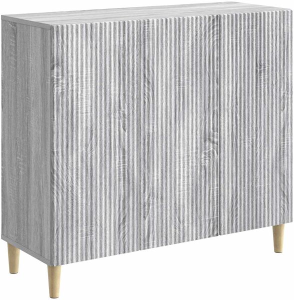 vidaXL Sideboard Graues Sonoma 89 x 34,5 x 80 cm Holzwerkstoff 894651