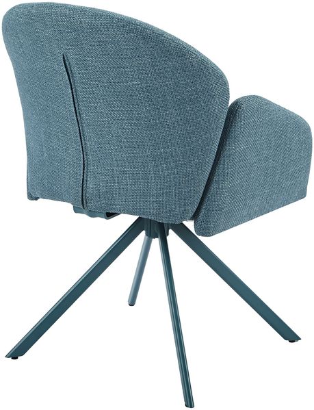 2er Set Sesselstuhl Holly drehbar - Webstoff Petrol Bild 6