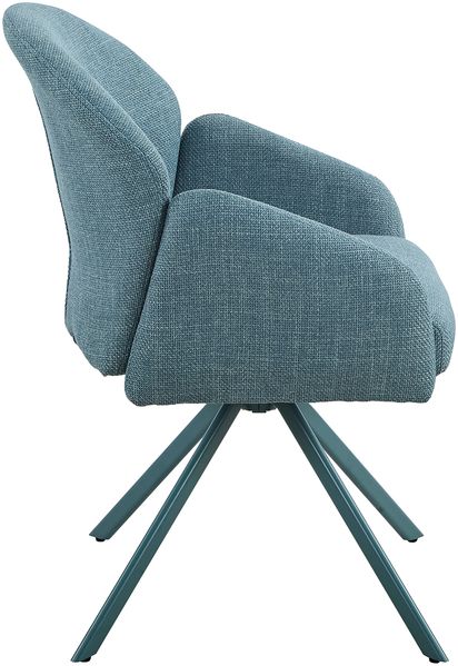 2er Set Sesselstuhl Holly drehbar - Webstoff Petrol Bild 5