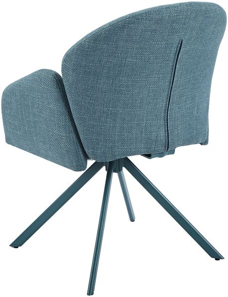 2er Set Sesselstuhl Holly drehbar - Webstoff Petrol Bild 8