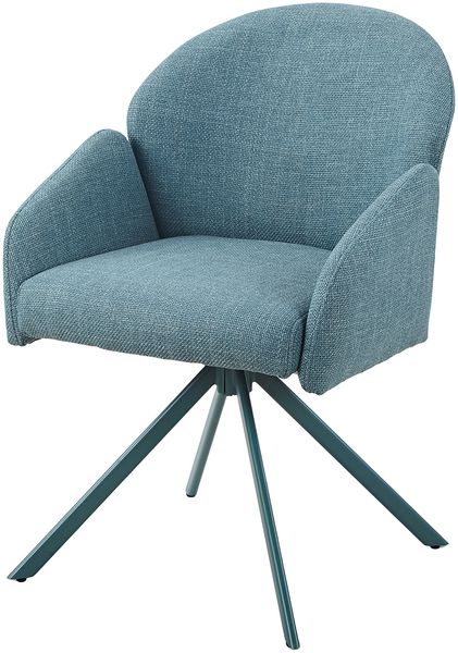 2er Set Sesselstuhl Holly drehbar - Webstoff Petrol Bild 10