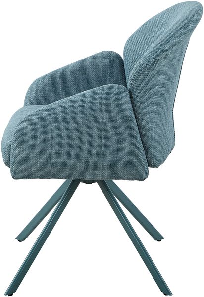 2er Set Sesselstuhl Holly drehbar - Webstoff Petrol Bild 9