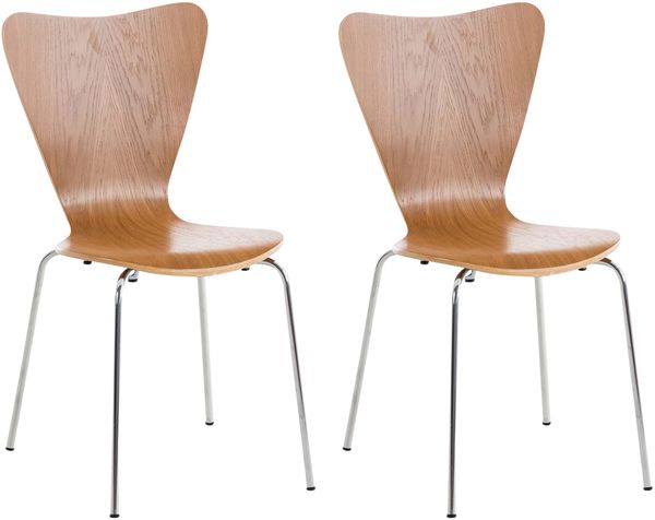 CLP 2er Set Besucherstuhl Calisto stapelbar,eiche
