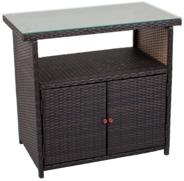Outdoor Kommode Gartenschrank PADUA Polyrattan Coffee braun
