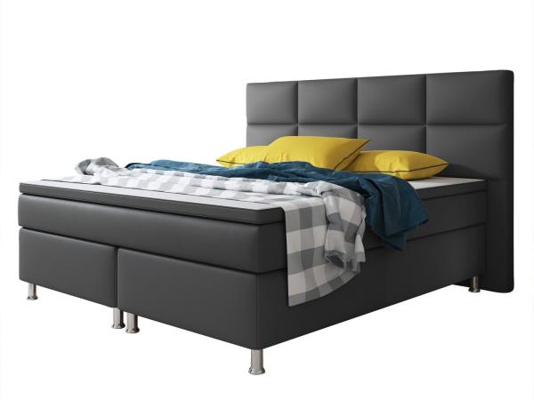 Boxspringbett Miami 180x200 cm Kunstleder Anthrazit