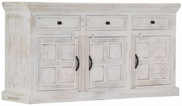 vidaXL Sideboard Weiß 140x40x74 cm Massivholz Mango 249870