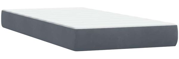 vidaXL Boxspringbett mit Matratze & LED Dunkelgrau 90x220 cm Samt 3316720 Bild 8